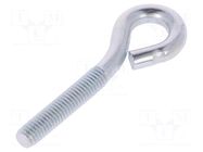 Hook; ring; steel; zinc; Thread len: 31mm; Overall len: 60mm DROMET