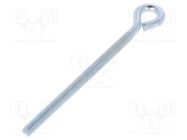 Hook; ring; steel; zinc; Thread len: 91mm; Overall len: 120mm DROMET