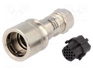 Connector: circular; plug; female; PIN: 16; w/o contacts; for cable BULGIN