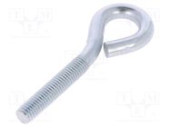 Hook; ring; steel; zinc; Thread len: 40mm; Overall len: 80mm DROMET