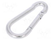 Carabiner; steel; for rope; L: 40mm; zinc; 4mm DROMET