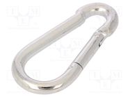 Carabiner; steel; for rope; L: 70mm; zinc; 7mm 