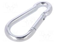 Carabiner; steel; for rope; L: 90mm; zinc; 9mm DROMET