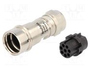 Connector: circular; plug; female; PIN: 8; w/o contacts; for cable BULGIN
