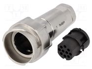 Connector: circular; plug; female; PIN: 10; w/o contacts; for cable BULGIN