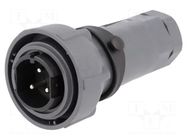 Connector: circular; plug; male; PIN: 3; 25A; 600V; Buccaneer 7000 BULGIN