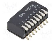 Switch: DIP-SWITCH; Poles number: 8; OFF-ON; 0.025A/25VDC; Pos: 2 C&K