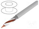 Wire; BiT LiYCY; 2x1mm2; shielded,tinned copper braid; PVC; grey BITNER
