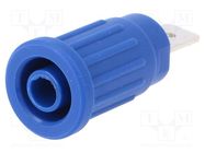 Connector: 4mm banana; socket; 32A; 1kV; blue; nickel plated; 5mΩ 