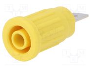 Connector: 4mm banana; socket; 32A; 1kV; yellow; nickel plated SCHÜTZINGER