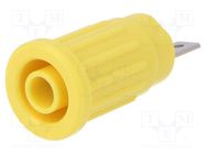 Connector: 4mm banana; socket; 24A; 1kV; yellow; on panel,push-in SCHÜTZINGER