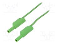 Test lead; 32A; banana plug 4mm,both sides; Len: 1.5m; green SCHÜTZINGER