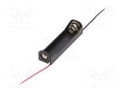 Holder; AAA,R3; Batt.no: 1; cables; black; 150mm COMF