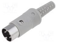 Plug; DIN; male; PIN: 4; Layout: 216°; straight; for cable; soldering HIRSCHMANN
