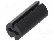 Spacer sleeve; LED; Øout: 4.8mm; ØLED: 3mm; L: 11mm; black; UL94V-0 DREMEC