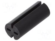 Spacer sleeve; LED; Øout: 5.1mm; ØLED: 5mm; L: 12mm; black; UL94V-0 DREMEC