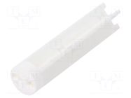 Spacer sleeve; LED; Øout: 6mm; ØLED: 5mm; L: 25.4mm; natural; UL94V-0 DREMEC