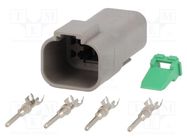 Connector: wire-wire; plug; male; DT; for cable; PIN: 4; crimped DEUTSCH