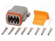 Connector: wire-wire; plug; female; DT; for cable; PIN: 8; crimped DEUTSCH