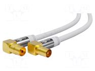 Cable; 1m; PVC; white; 75Ω; Support: 4K,Full HD 1080p,UHD 2160p Goobay