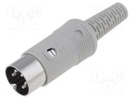 Connector: DIN; plug; male; PIN: 5; Layout: 240°; straight; for cable HIRSCHMANN