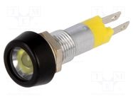 Indicator: LED; recessed; yellow; 24÷28VAC; Ø8.2mm; IP67; metal SIGNAL-CONSTRUCT