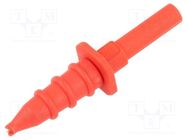 Probe tip; 5A; red; Socket size: 4mm; Plating: nickel plated; 1kVDC SCHÜTZINGER