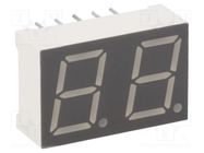 Display: LED; 7-segment; 10mm; 0.39"; No.char: 2; red; 24÷48mcd 