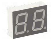 Display: LED; 7-segment; 14.2mm; 0.56"; No.char: 2; red; 40÷80mcd 