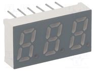 Display: LED; 7-segment; 8mm; 0.31"; No.char: 3; yellow-green LUCKYLIGHT