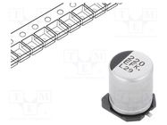 Capacitor: electrolytic; low ESR; SMD; 220uF; 25VDC; Ø8x10.2mm PANASONIC