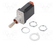 Switch: toggle; Pos: 3; SPDT; (ON)-OFF-(ON); 6A/230VAC; 15A/28VDC HONEYWELL