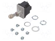 Switch: toggle; Pos: 2; DPDT; ON-ON; 6A/230VAC; 20A/28VDC; TL; IP67 HONEYWELL