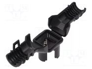 Cable holder; female; DT; PIN: 3; straight DEUTSCH