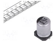 Capacitor: electrolytic; low ESR; SMD; 10uF; 50VDC; Ø4x5.8mm; ±20% PANASONIC