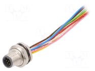 Connector: M12; socket; PIN: 8; male; cables; Thread: M16x1,5; 0.5m CONEC