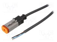 Connection lead; DT06-4S; PIN: 4; straight; 3m; plug; 48VAC; 8A; PUR PHOENIX CONTACT