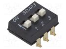 Switch: DIP-SWITCH; Poles number: 3; ON-OFF; 0.025A/24VDC; Pos: 3 C&K