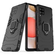 Ring Armor Case Kickstand Tough Rugged Cover for Samsung Galaxy A42 5G black, Hurtel