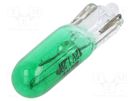 Filament lamp: automotive; W2x4.6d; green; 12V; 1.2W; VISIONPRO ELTA