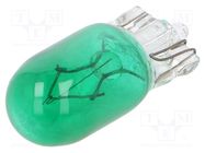 Filament lamp: automotive; W2,1x9,5d; green; 12V; 5W; VISIONPRO ELTA