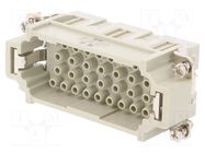 Connector: HDC; male; HEE; PIN: 32; 16A; 500V; 32+PE; size 6; crimped TE Connectivity