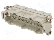 Connector: HDC; male; HE; PIN: 24; 24+PE; size 8; w/o contacts; 16A TE Connectivity