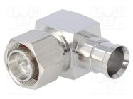 Connector: 4.3-10; male; for cable; angled 90°; plug; 50Ω; IP68 