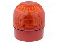 Signaller: lighting-sound; 17÷60VDC; siren,blinking light; LED KLAXON SIGNALS