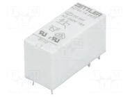 Relay: electromagnetic; SPST-NO; Ucoil: 24VDC; 16A; 16A/250VAC ZETTLER