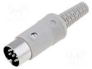 Plug; DIN; male; PIN: 8; Layout: 270°; straight; for cable; soldering HIRSCHMANN