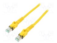 Patch cord; S/FTP; 6a; stranded; Cu; PUR; yellow; 1m; 27AWG; Cores: 8 HARTING