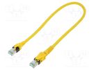 Patch cord; S/FTP; 6a; stranded; Cu; PUR; yellow; 0.5m; 27AWG HARTING