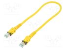Patch cord; S/FTP; 6a; stranded; Cu; PUR; yellow; 0.5m; 27AWG HARTING